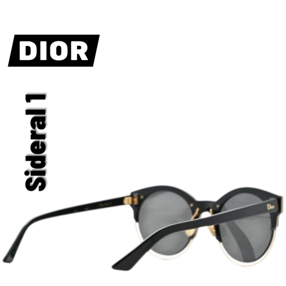 DIOR Black and Gold Sideral1 Round Frame J63Y1 Unisex Sunglasses